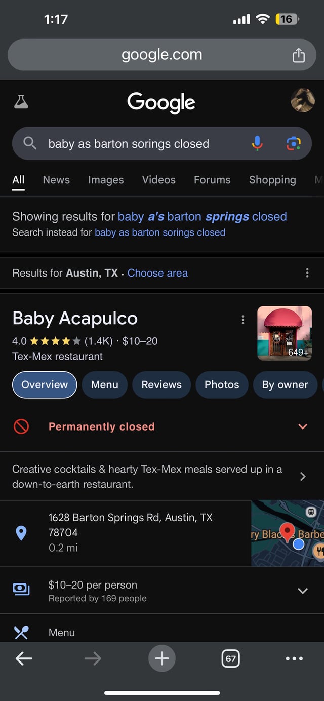 RIP Baby A’s on Barton Springs 