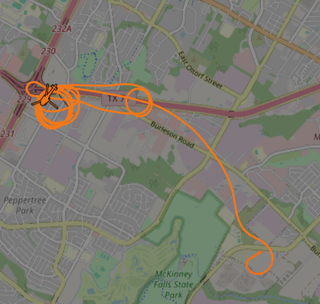 Flightpath of the APD Helicopter Monitoring Trump This Afternoon