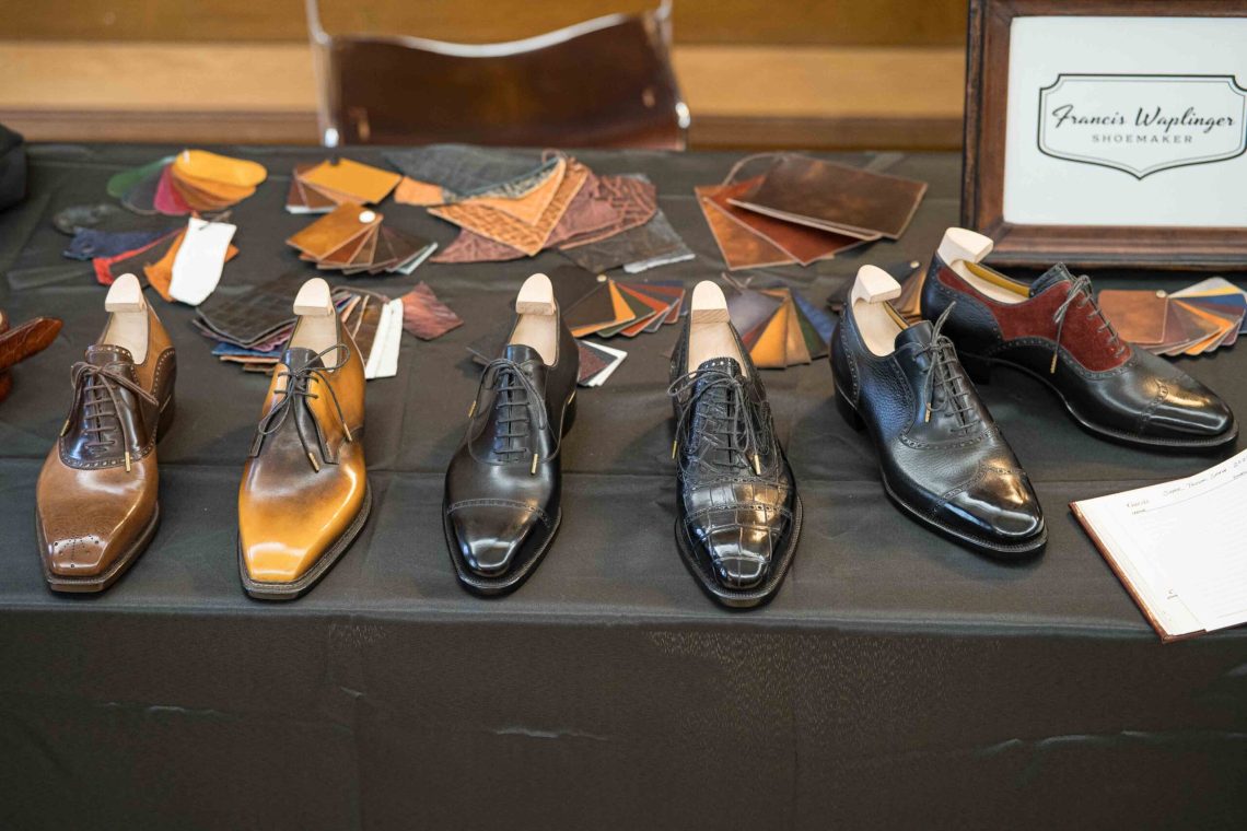 Francis Waplinger samples and leather options.