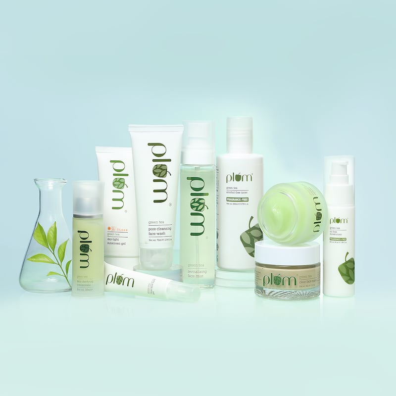 Indian beauty and personal care brand Plum sells a selection of products  on all major q-commerce apps.