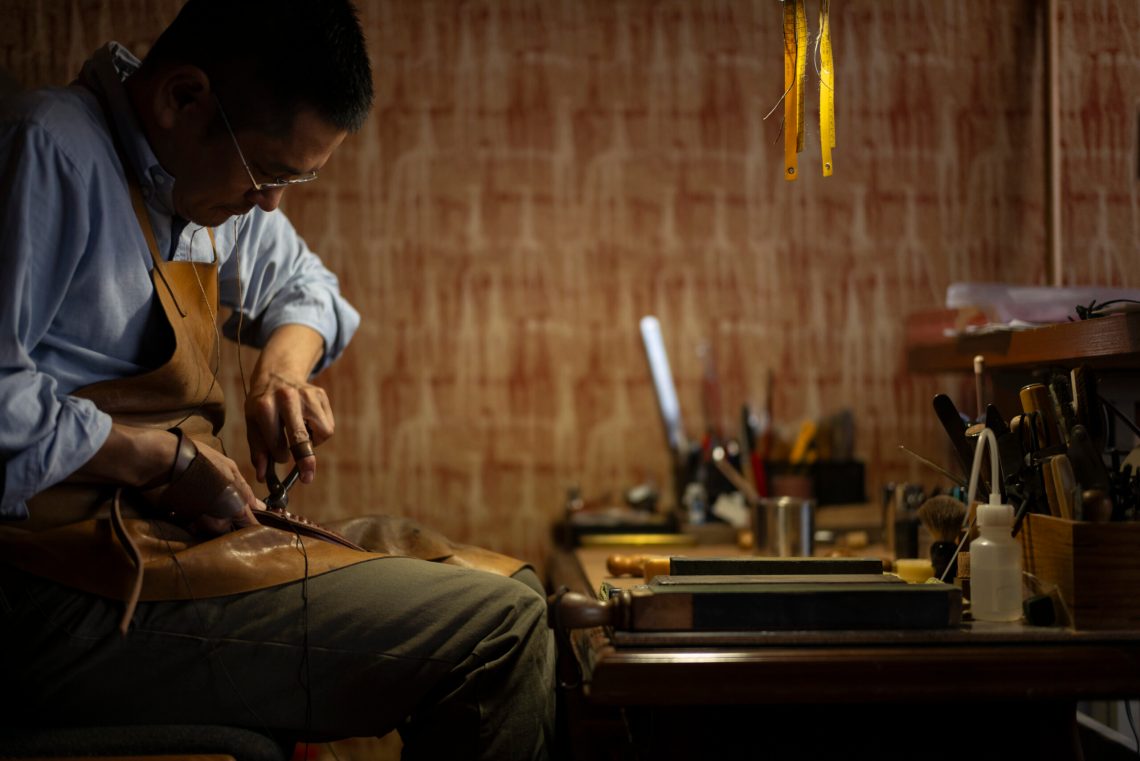 Kiichiro Ozeki in his new workshop.