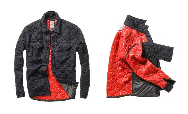 Relwen Tick Weave Quilted Shirt Jacket 