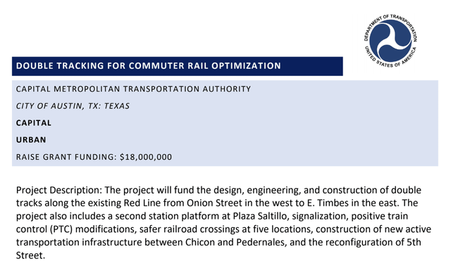 Capmetro got an $18mil fed grant to double-track the Red Line from "Onion Street in the west to E. Timbes in the east." I can find no street named Timbes. Capmetro's Deputy CEO is Elaine Timbes. Is this a joke or copy placeholder that slipped through?