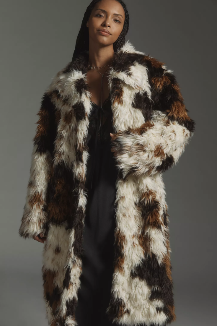 By Anthropologie Long Shaggy Coat 1