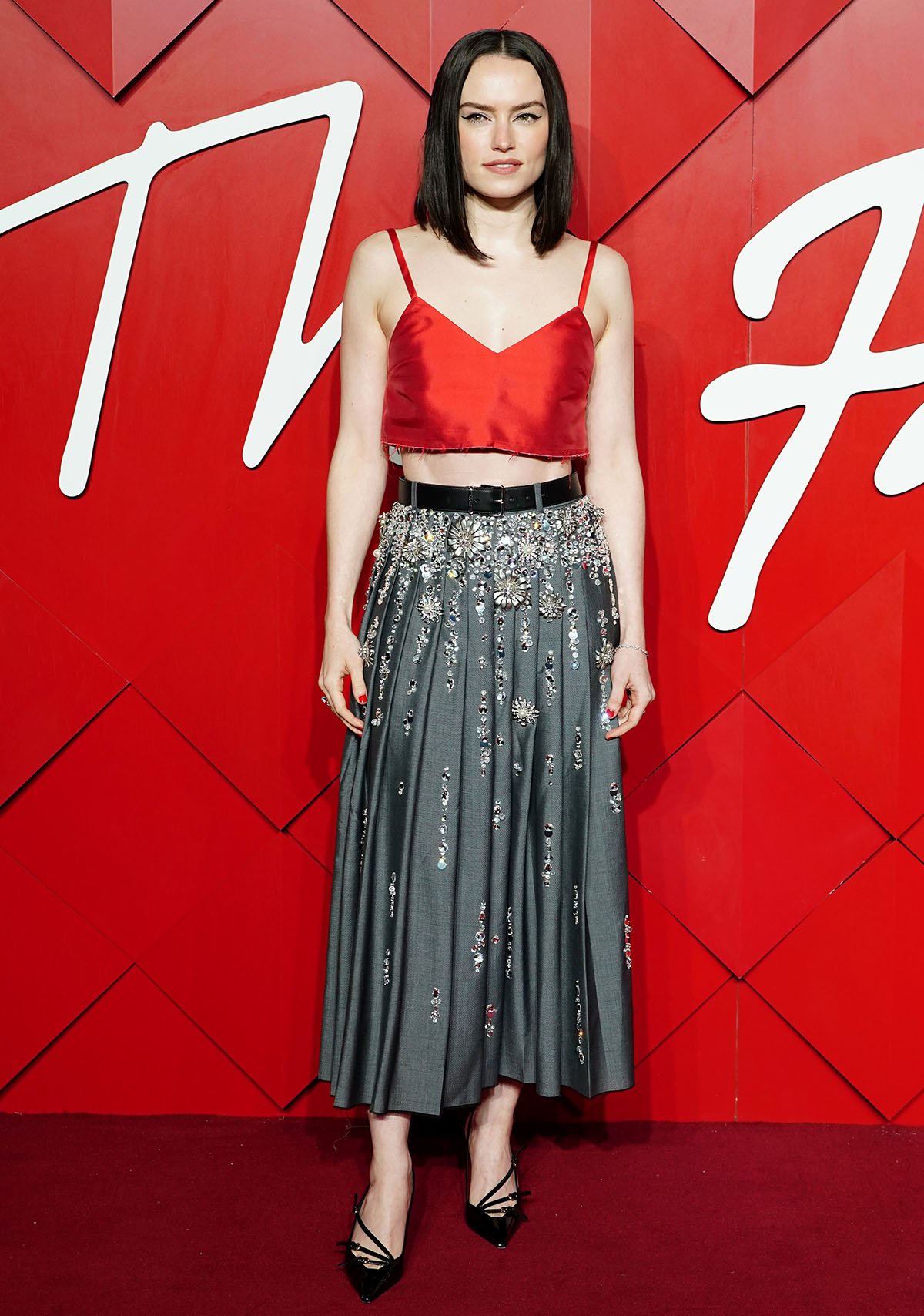 Daisy Ridley graces The Fashion Awards 2024 red carpet, presented by the British Fashion Council, at the Royal Albert Hall