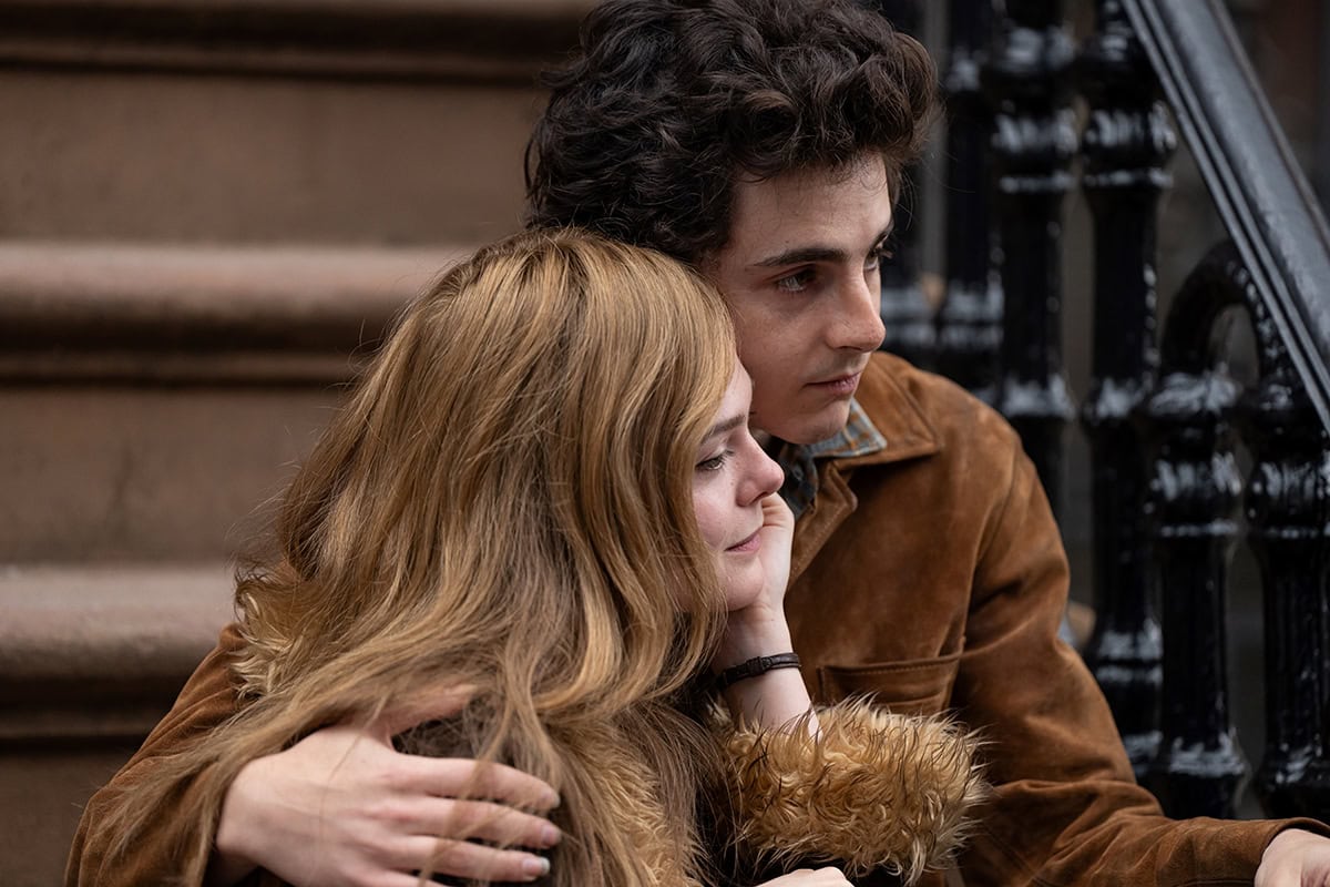 Elle Fanning and Timothée Chalamet star as lovers in the biographical movie, A Complete Unknown