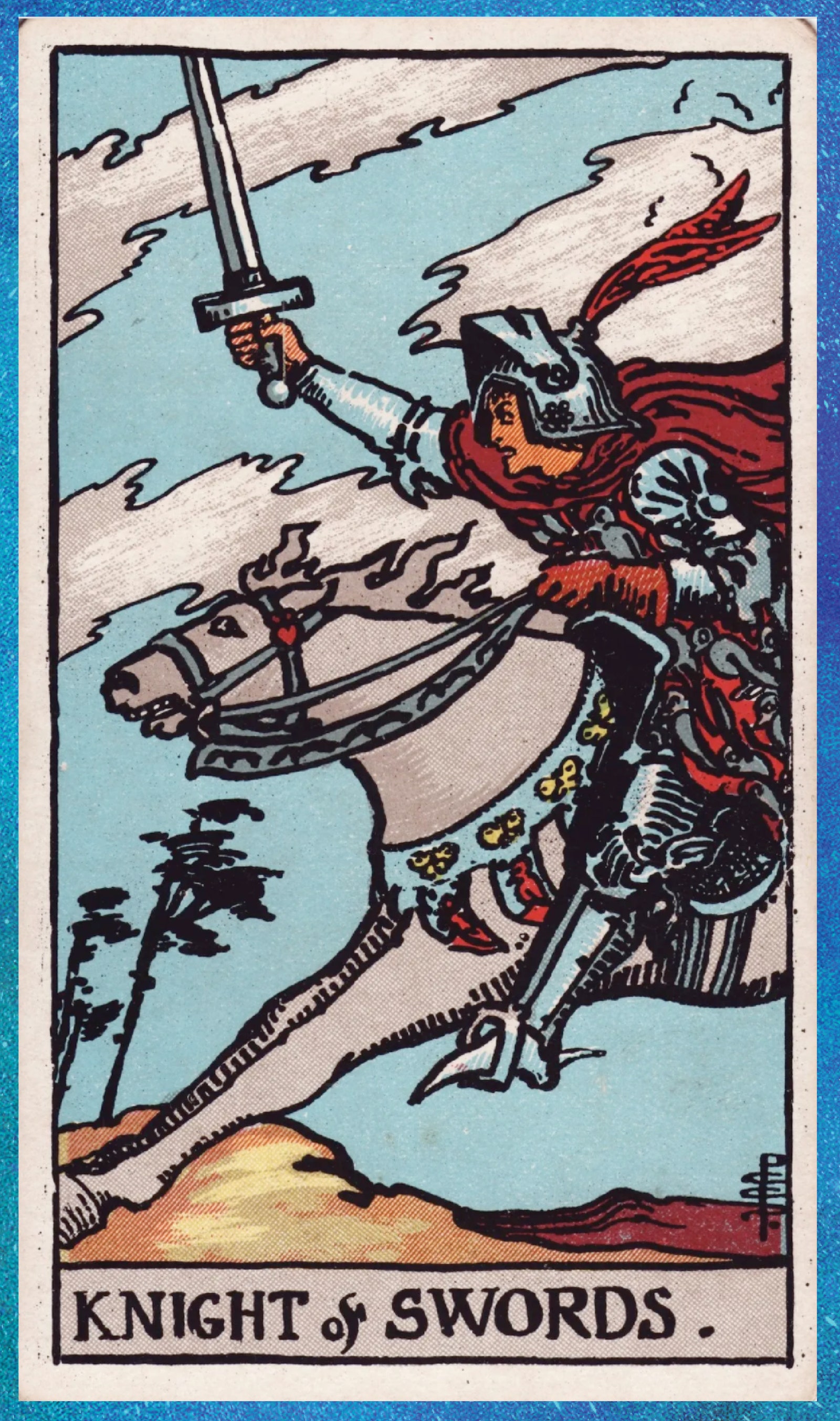 Image may contain Advertisement Poster Text and Label knight of swords